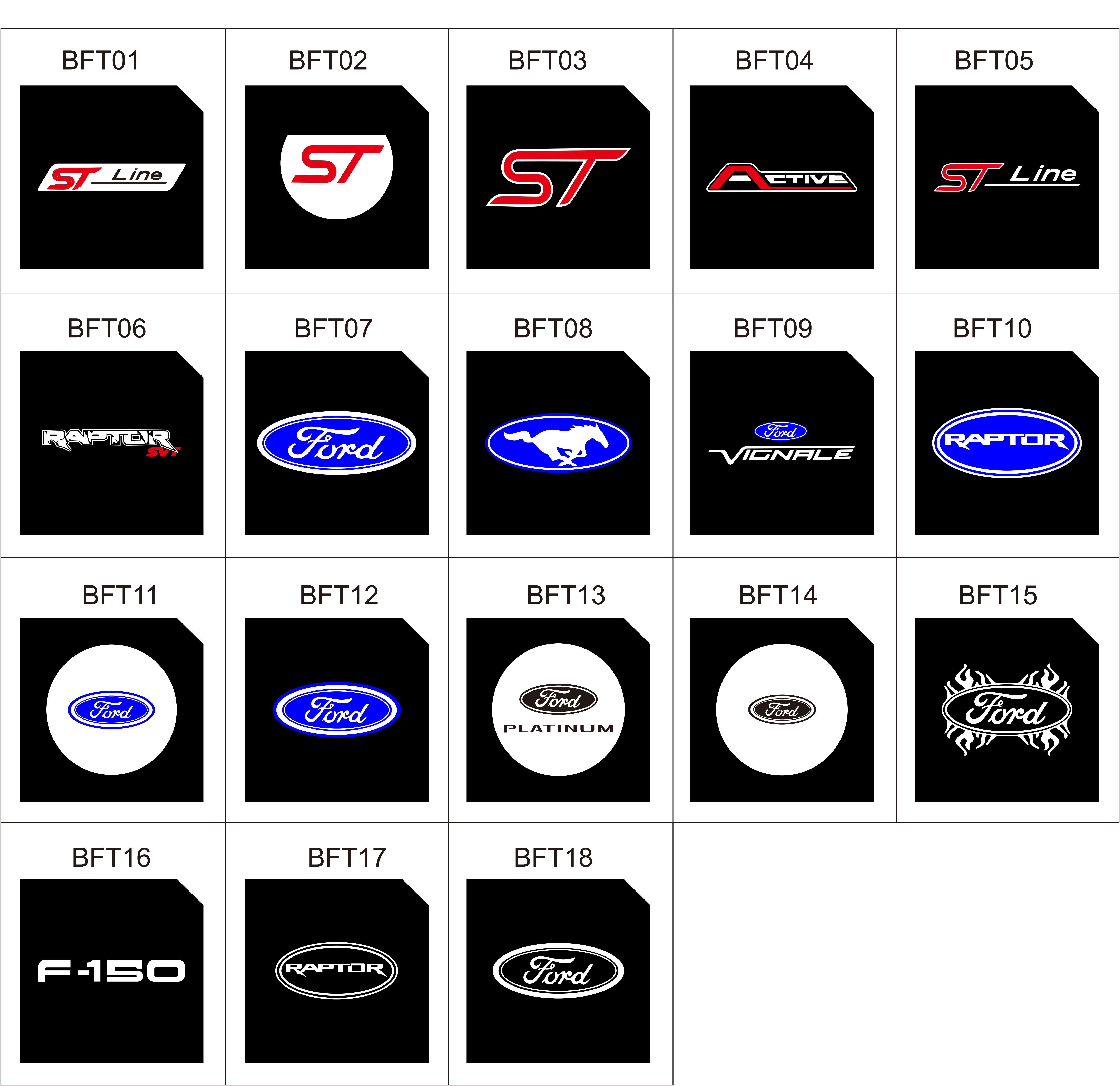ford door light logo pattern