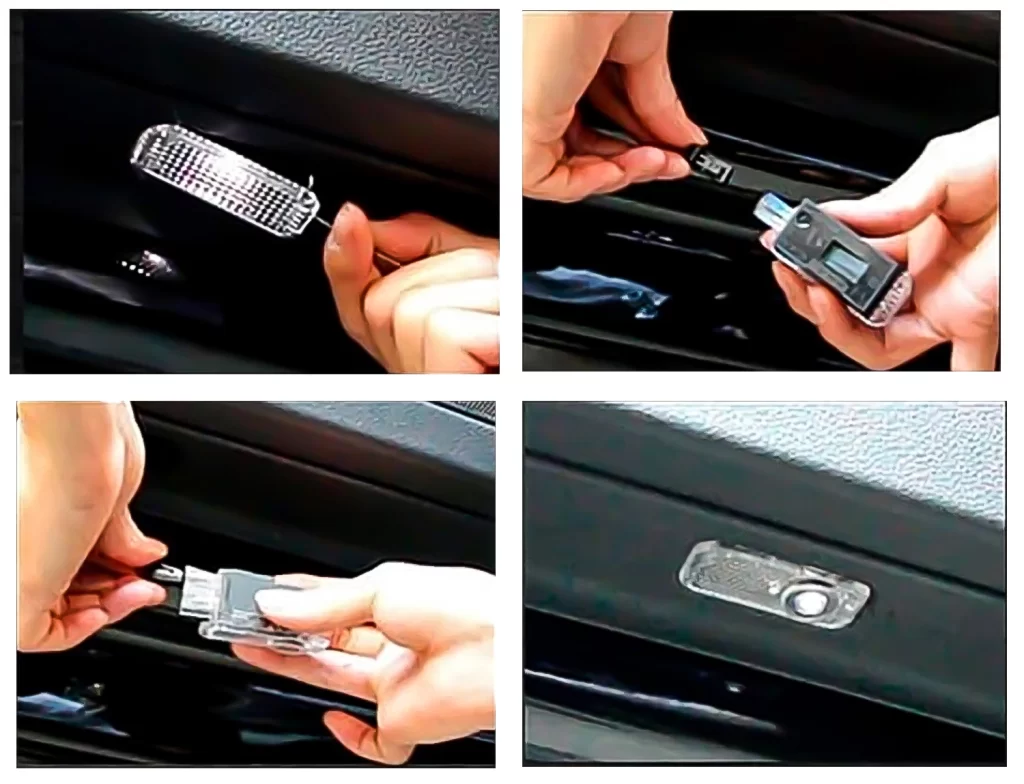 audi door logo lights installation