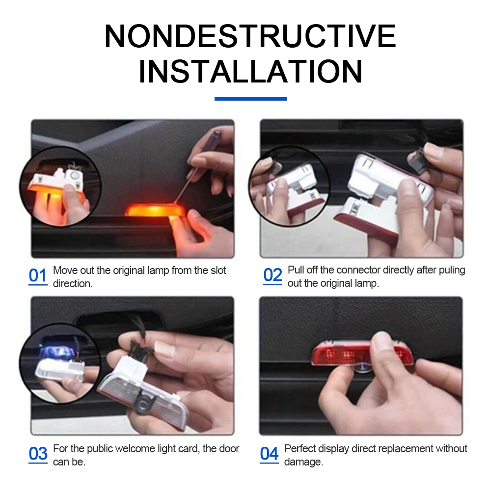 porsche door logo lights​ installation step