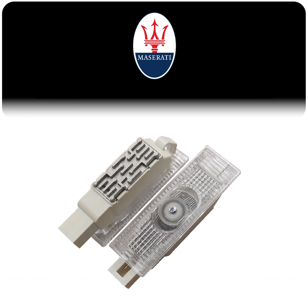 Maserati door welcome logo lights